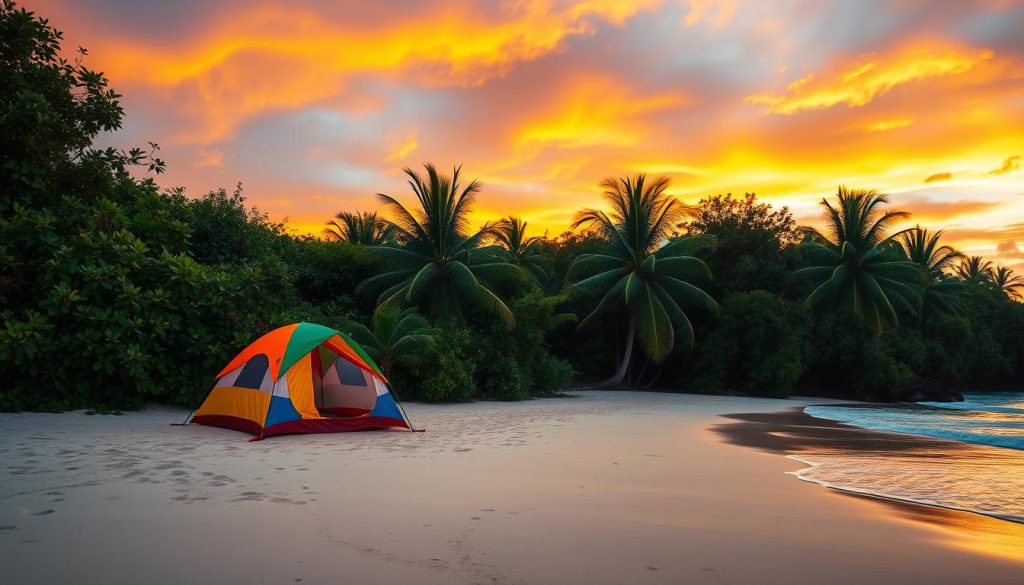 Anse de Colombier beach camping Anse de Colombier beach camping