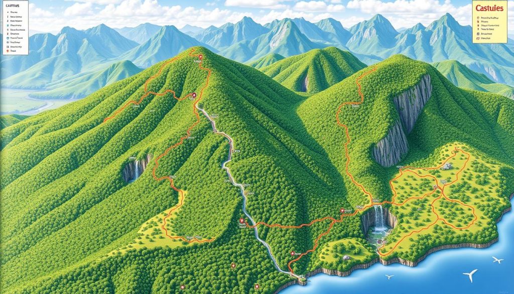 Castries hiking trail map Castries hiking trail map