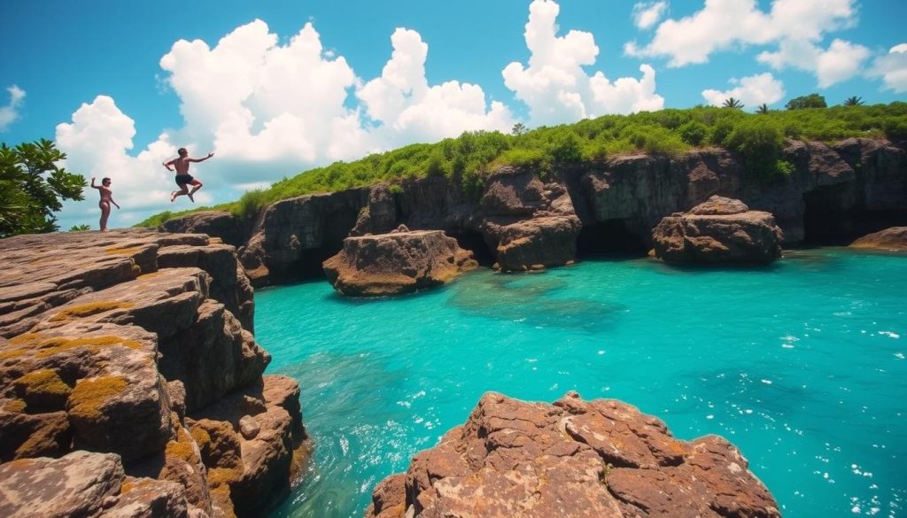 Cliff jumping in Negril Cliff jumping in Negril