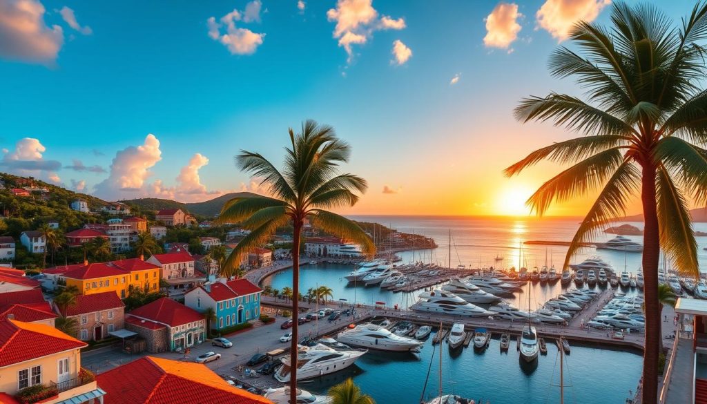 Gustavia harbor town Gustavia harbor town