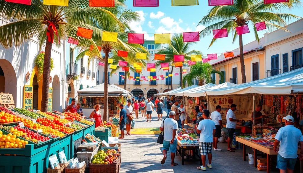 Gustavia market scene Gustavia market scene