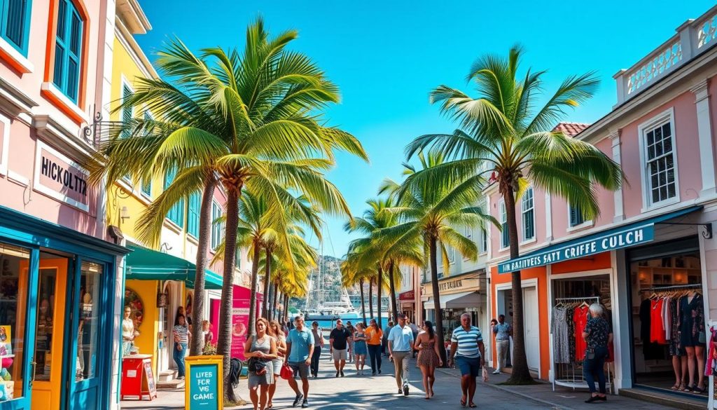 Gustavia shopping scene Gustavia shopping scene