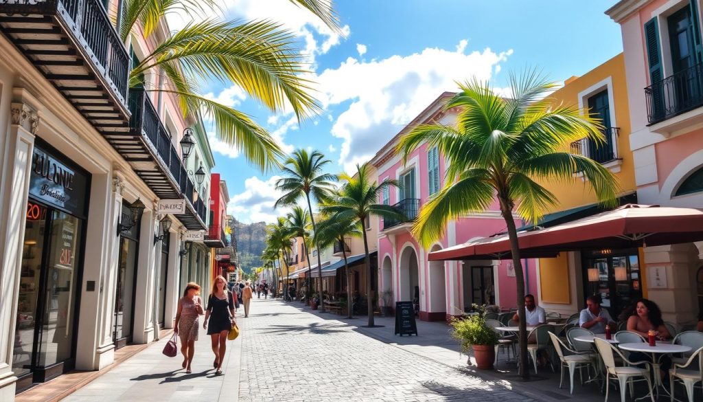 Gustavia shopping scene Gustavia shopping scene