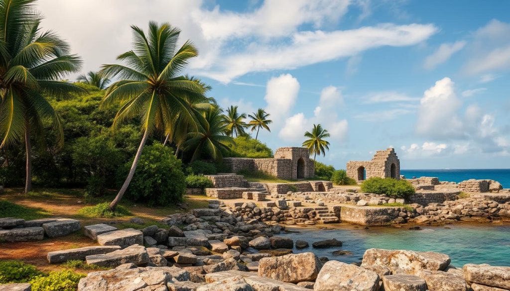 Historical landmarks on Pigeon Island Historical landmarks on Pigeon Island