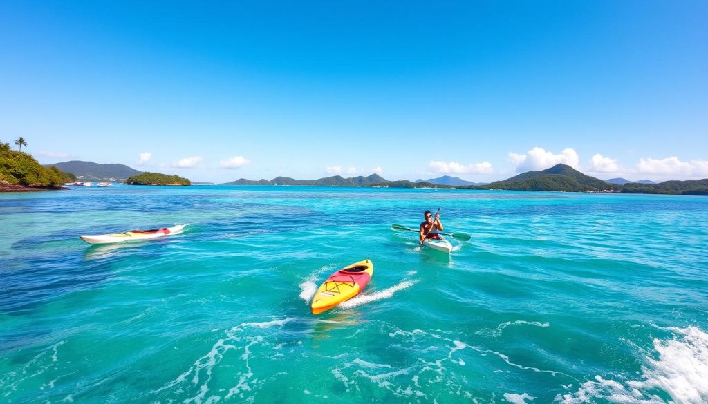 Kayaking or paddleboarding tours in Grand Case Kayaking or paddleboarding tours in Grand Case