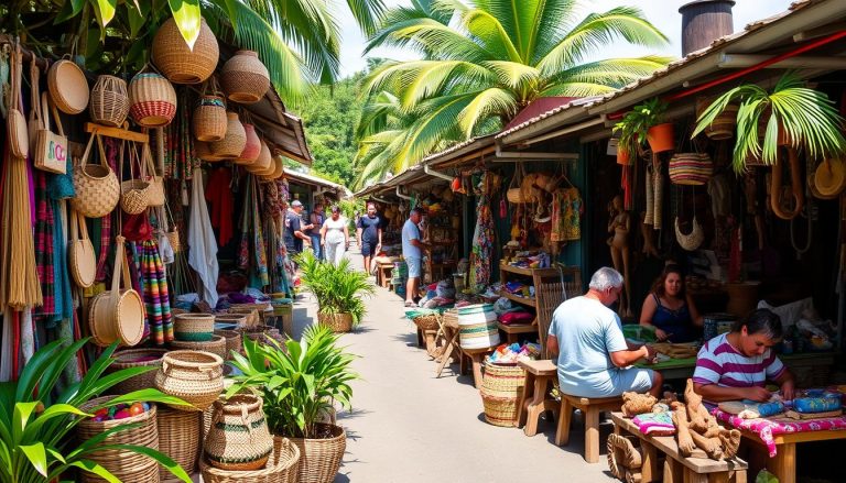 Local markets and crafts for souvenirs in Castries