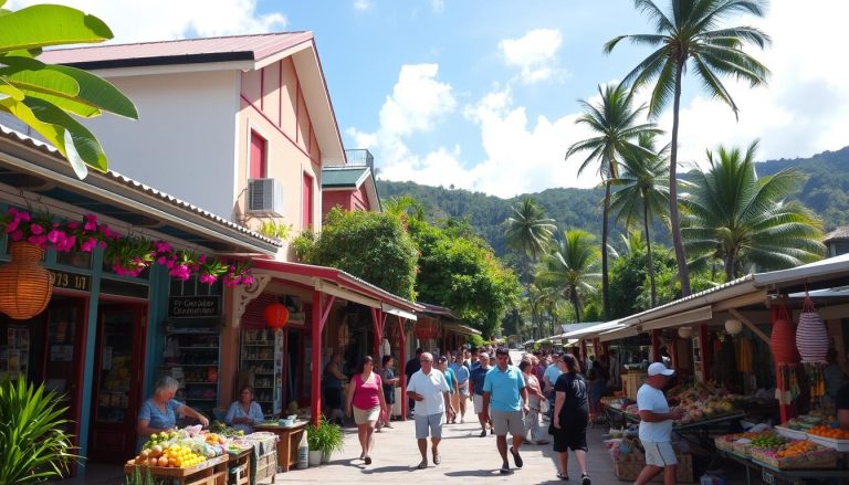 Local markets and shops in Orient Bay
