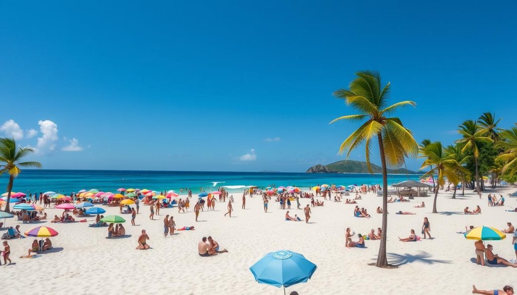 Maho Beach crowd Maho Beach crowd