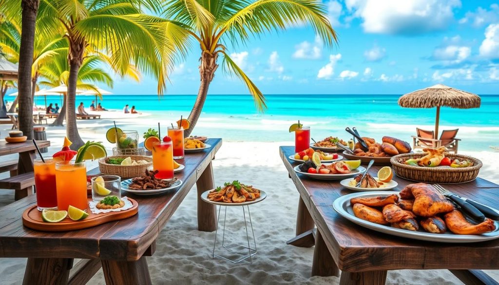 Maho Beach food choices Maho Beach food choices