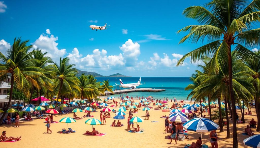 Maho Beach peak hours Maho Beach peak hours