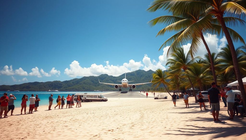 Maho Beach plane landing viewpoints Maho Beach plane landing viewpoints