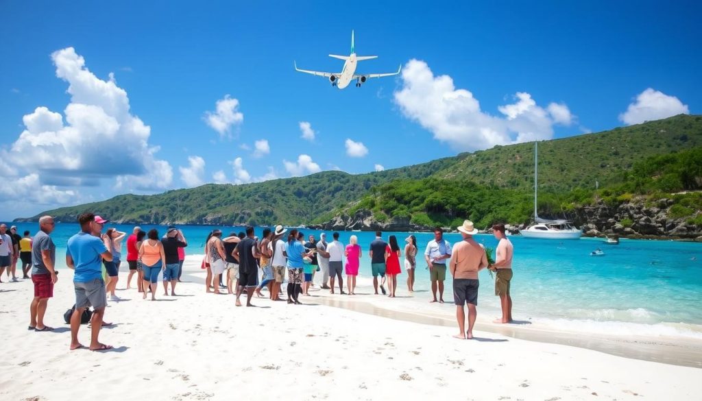 Maho Beach plane observation spot Maho Beach plane observation spot