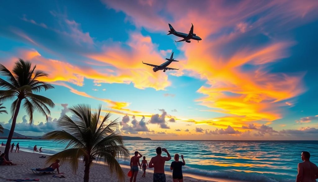 Maho Beach plane spotting Maho Beach plane spotting