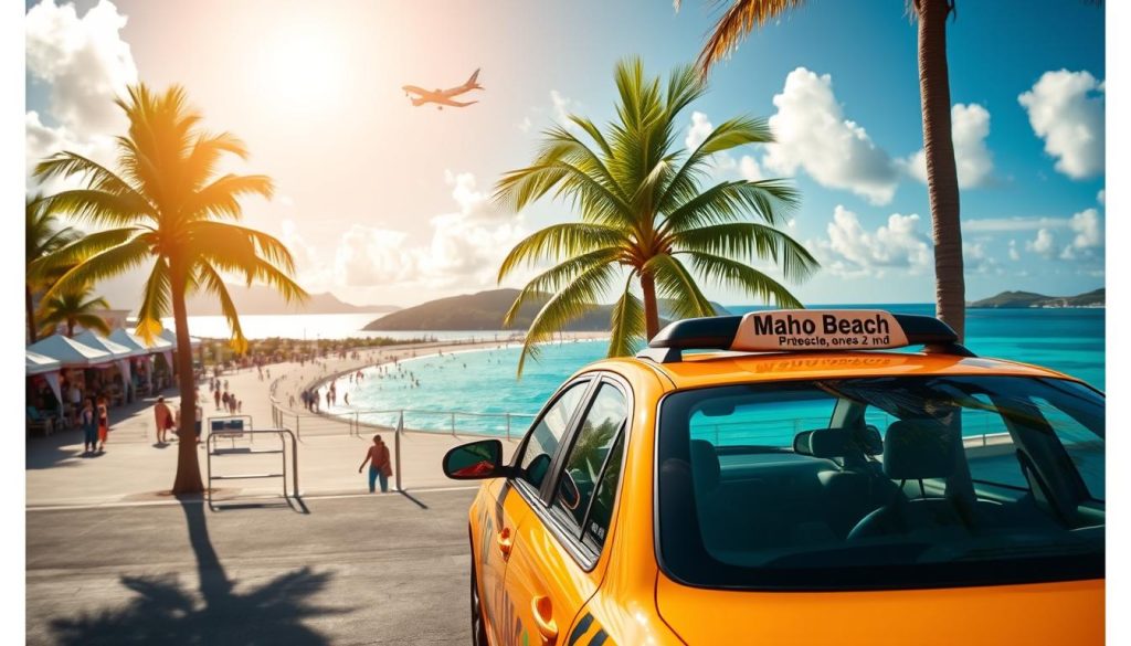Maho Beach transportation Maho Beach transportation
