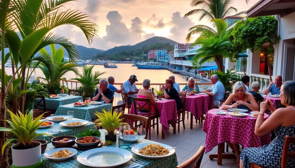 Marigot dining scene Marigot dining scene