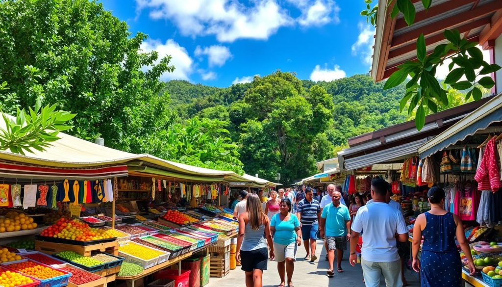 Marigot market scene Marigot market scene