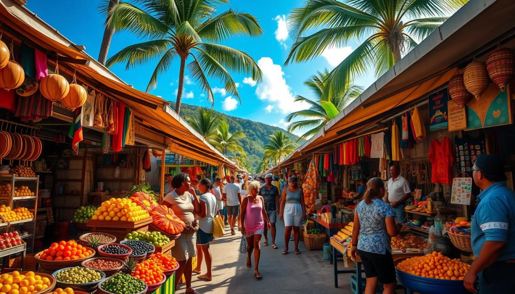Marigot market scene Marigot market scene