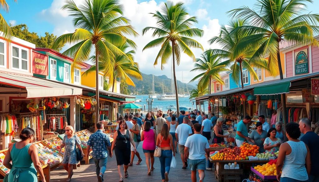 Marigot shopping scene Marigot shopping scene