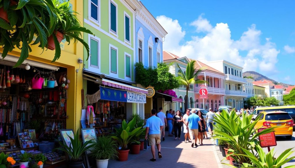 Marigot shopping scene Marigot shopping scene