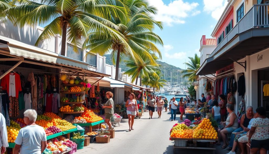 Marigot shopping scene Marigot shopping scene