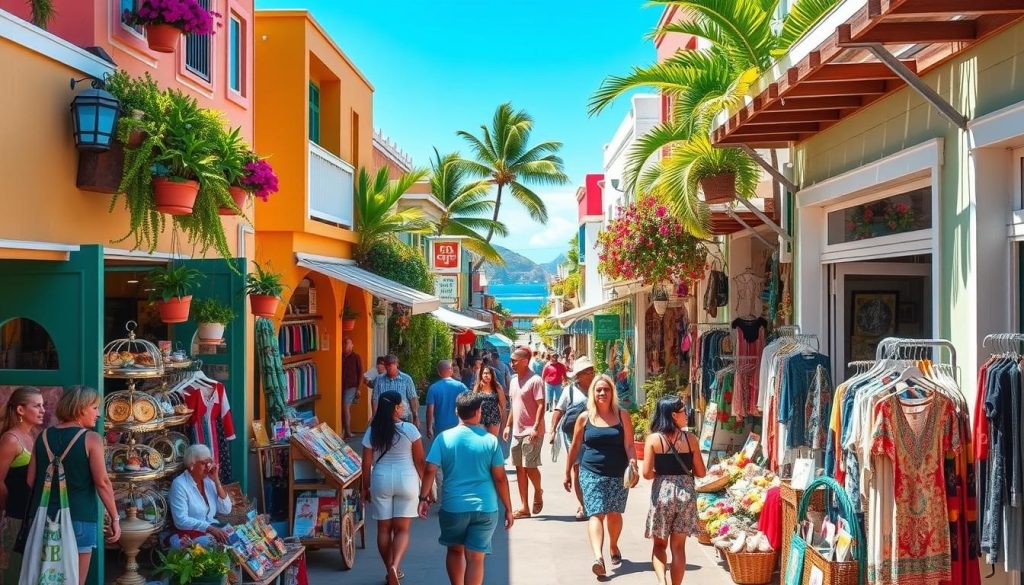 Marigot shopping scene Marigot shopping scene