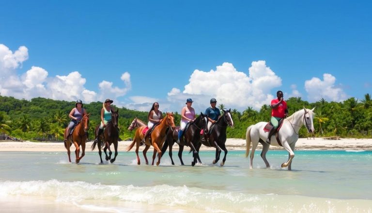 Ocho Rios horseback riding tours on the beach
