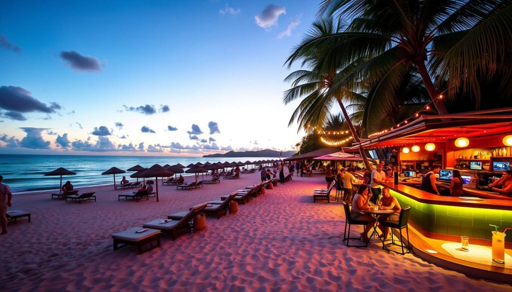Orient Bay beachfront bars and lounges Orient Bay beachfront bars and lounges