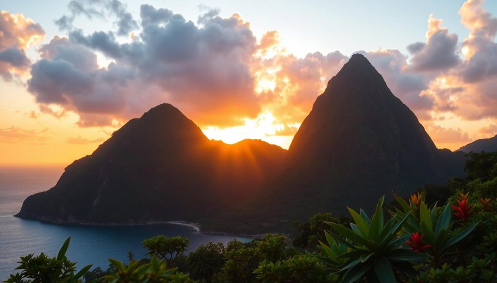 Pitons in Soufrière Pitons in Soufrière