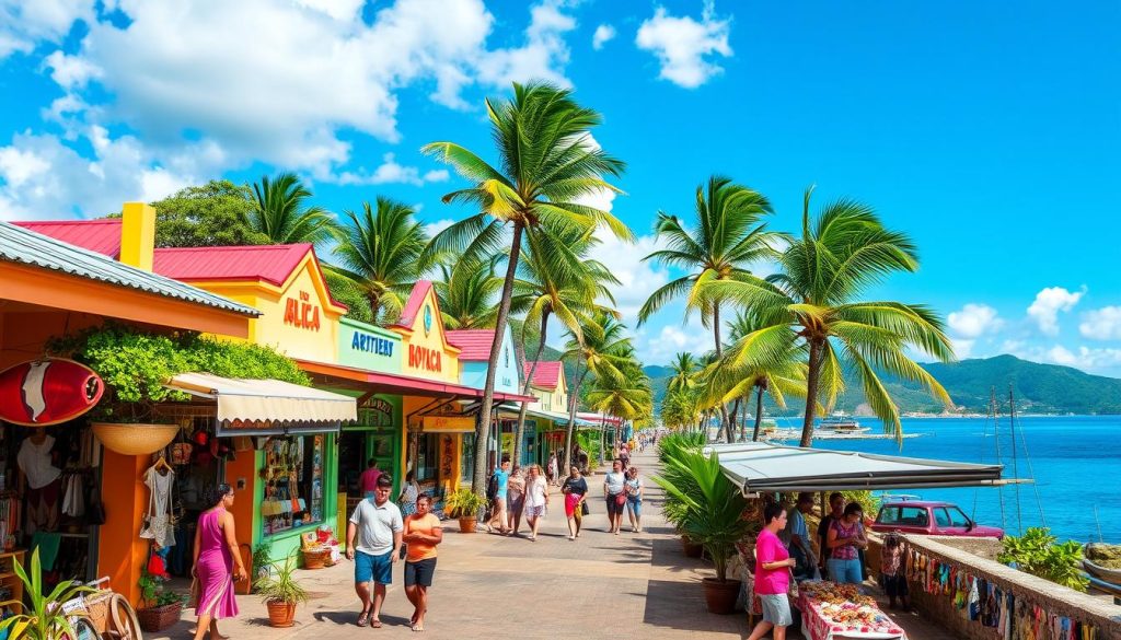 Rodney Bay shopping scene Rodney Bay shopping scene