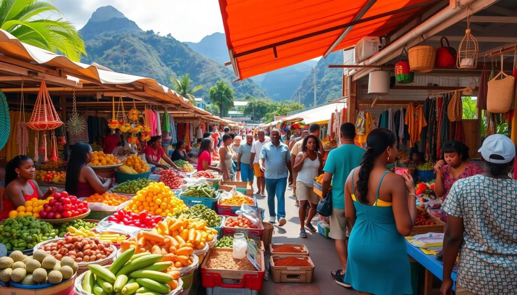 Soufrière market scene Soufrière market scene