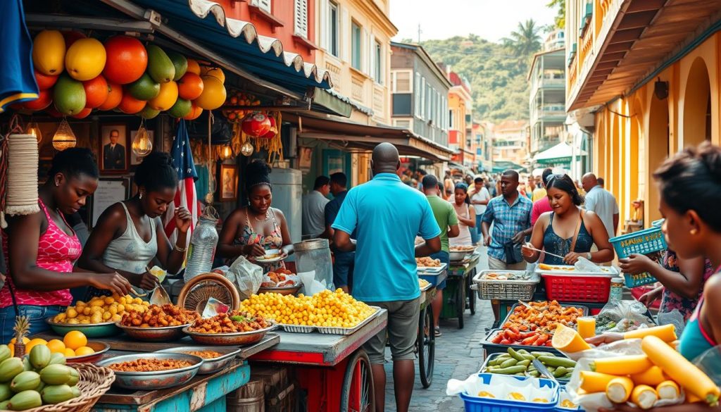 Street food vendors in Castries Street food vendors in Castries