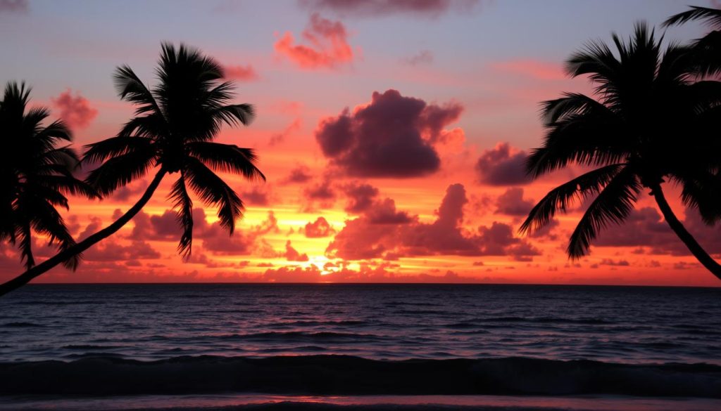 Sunset over Caribbean Sea Sunset over Caribbean Sea