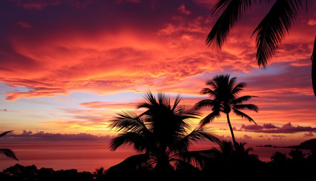 Sunset views over Caribbean Sea Sunset views over Caribbean Sea