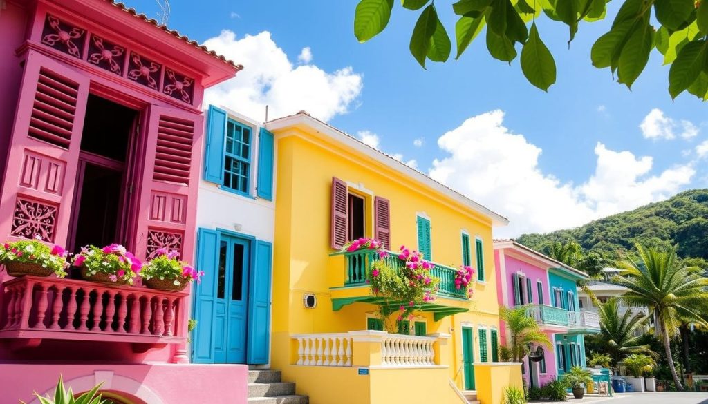 Traditional Creole Architecture in Marigot Traditional Creole Architecture in Marigot