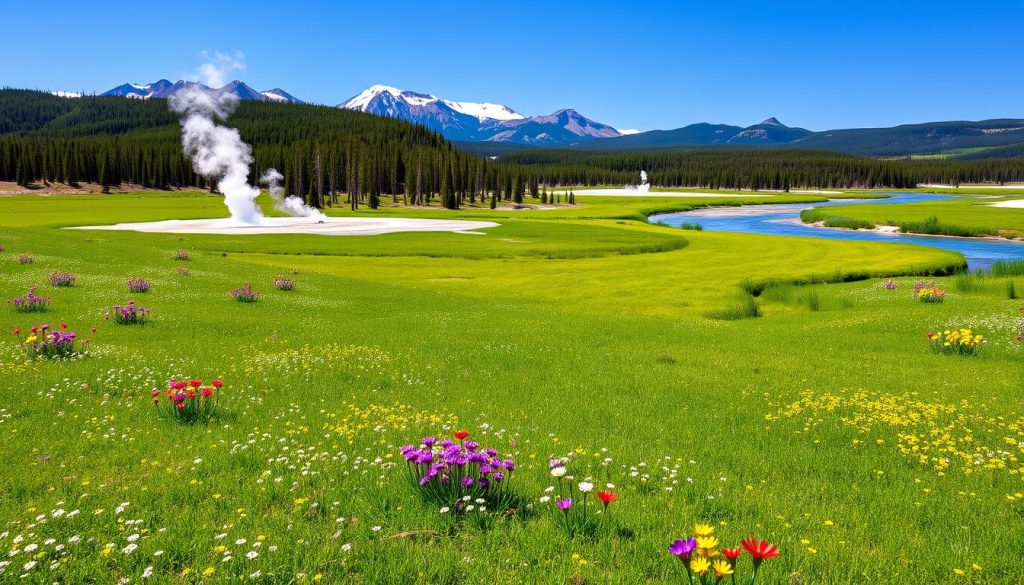 Yellowstone National Park Spring Landscape Yellowstone National Park Spring Landscape