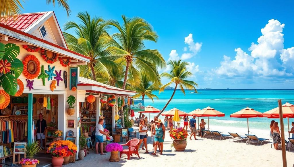 beachfront shopping in Orient Bay beachfront shopping in Orient Bay