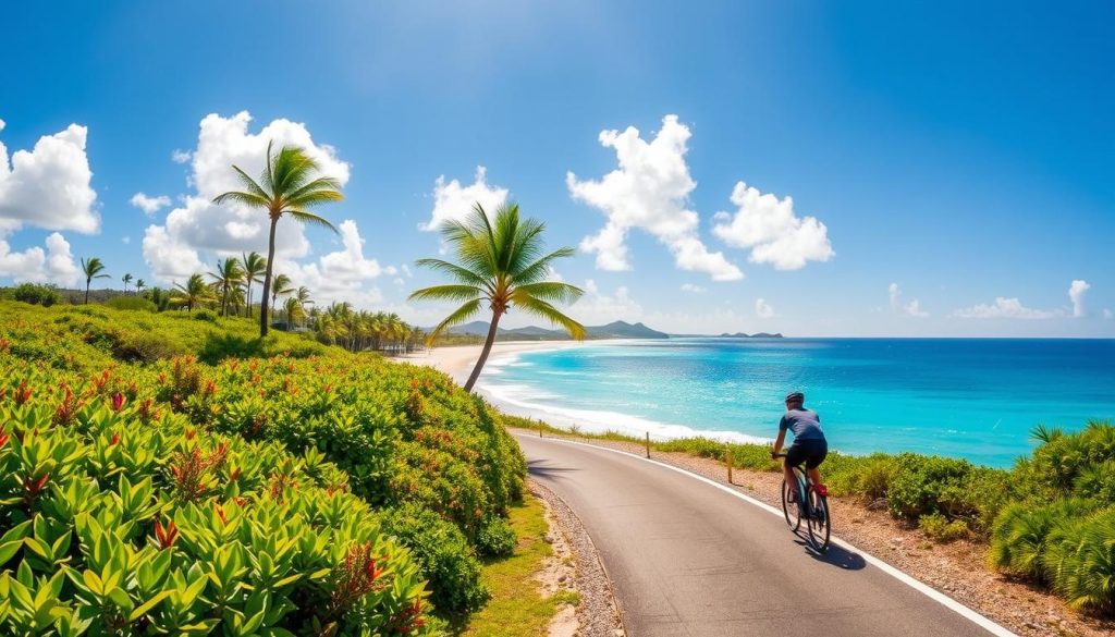 biking to Maho Beach biking to Maho Beach