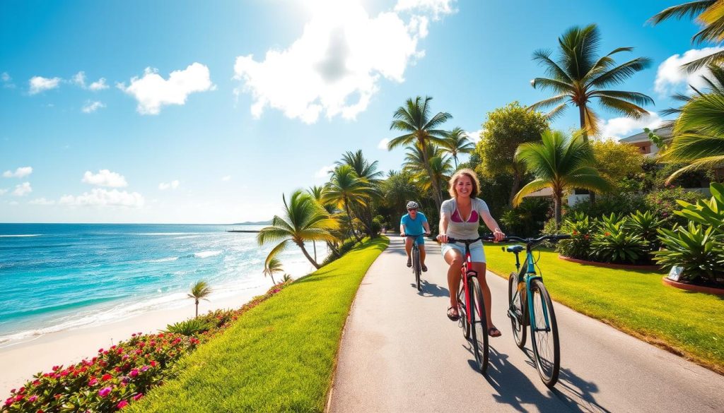 cycling to Maho Beach cycling to Maho Beach