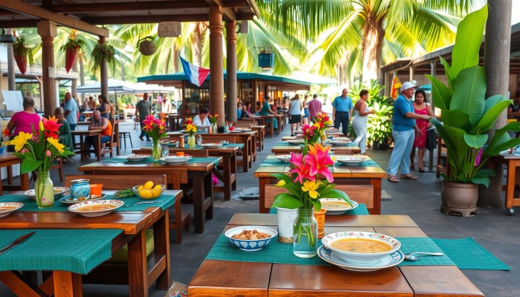 dining scene in Castries dining scene in Castries