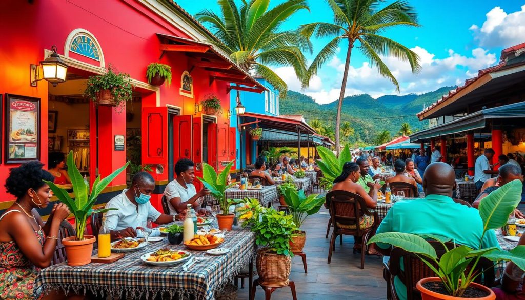 dining scene in Castries dining scene in Castries