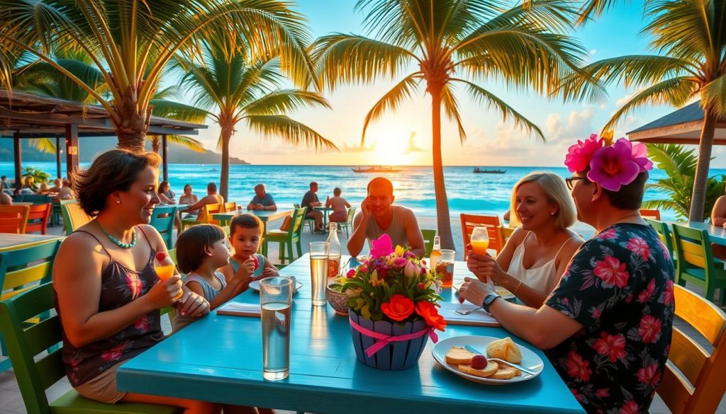 family dining in Orient Bay family dining in Orient Bay