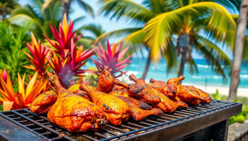 jerk chicken in Negril jerk chicken in Negril