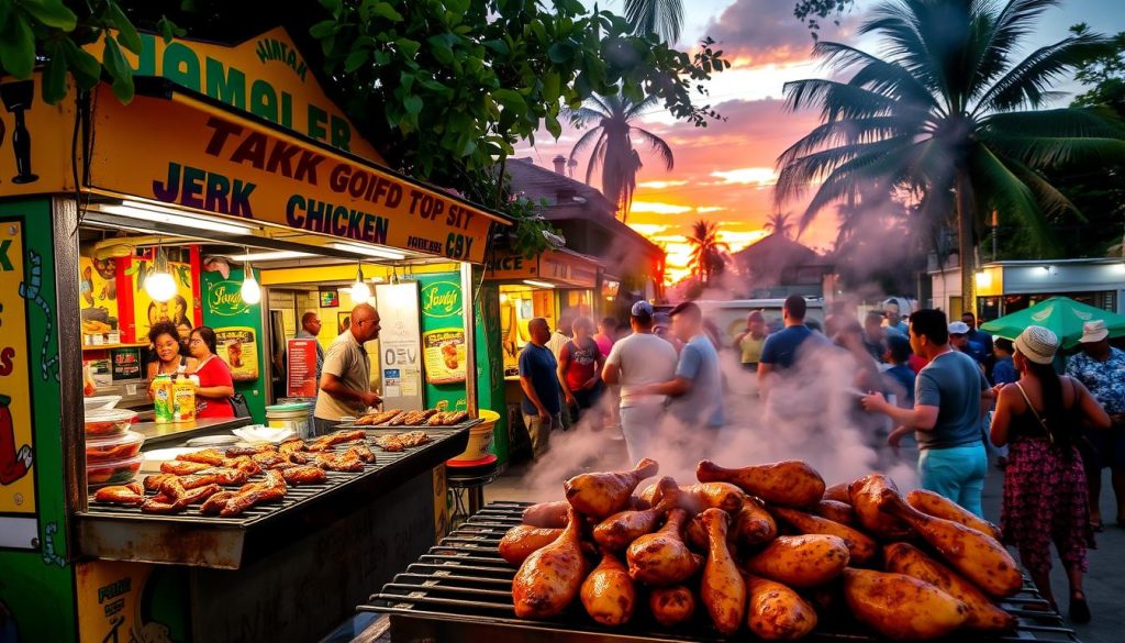 jerk chicken stands in Negril jerk chicken stands in Negril