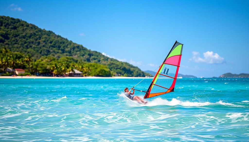 windsurfing in Orient Bay windsurfing in Orient Bay