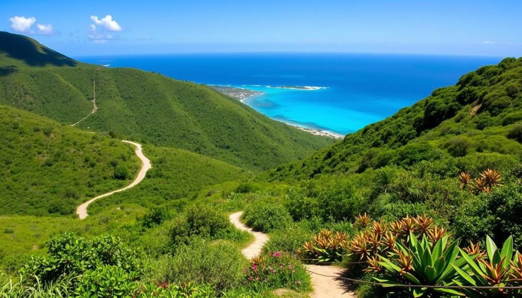 Anse de Colombier hiking trail Anse de Colombier hiking trail
