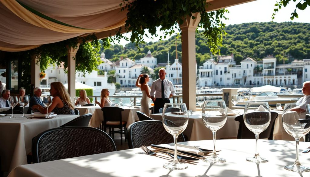 English Harbour dining scene English Harbour dining scene
