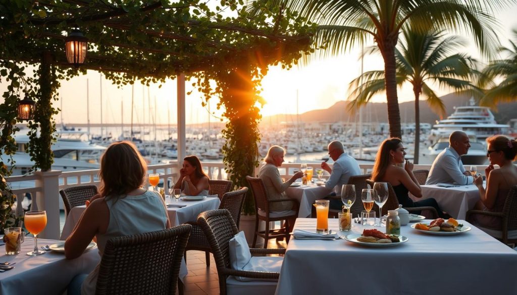 English Harbour dining scene English Harbour dining scene