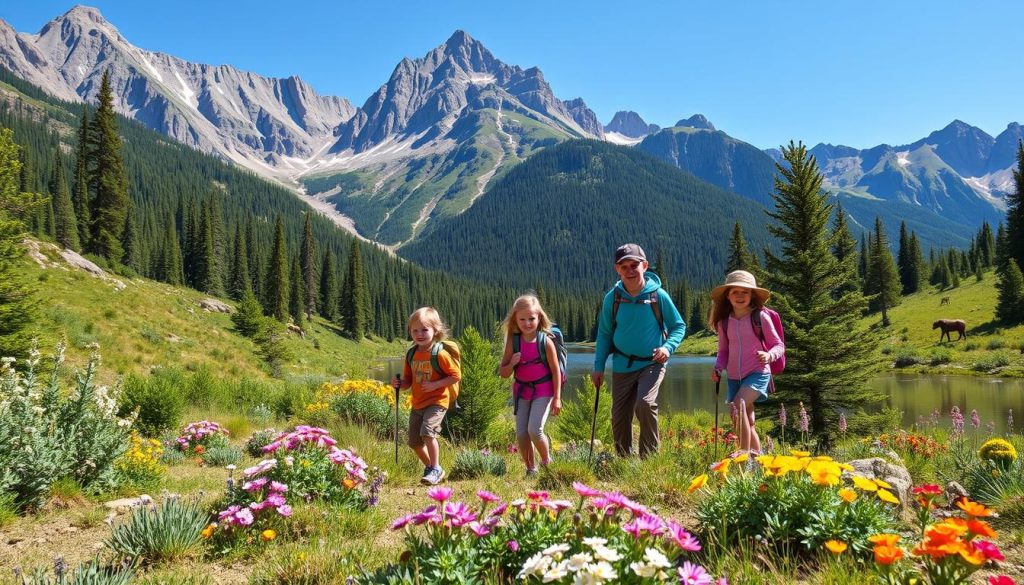 Family Mountain Adventure in Rocky Mountains Family Mountain Adventure in Rocky Mountains