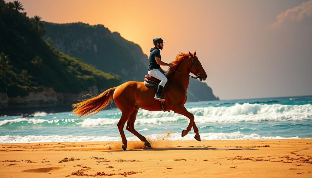 Horseback riding at Levera Beach Horseback riding at Levera Beach