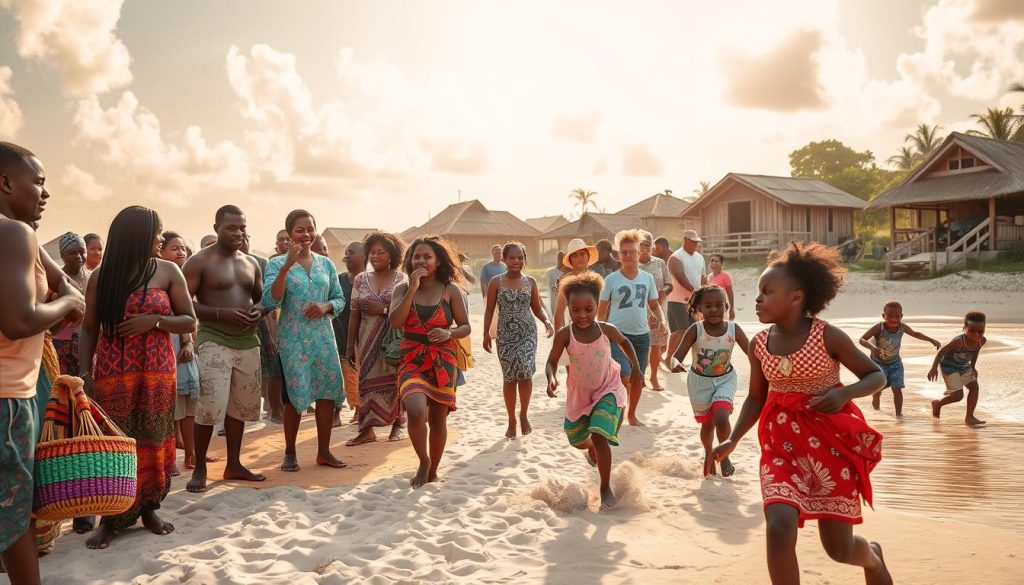 Levera Beach community life Levera Beach community life